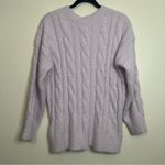 Lucky Brand  Cable Knit Fuzzy Sweater‎ Lavender Size M Photo 3