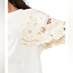 Free People NWT Lace Flare Sleeve Top White Embroidered Trimmed Sleeves S $148 Photo 4