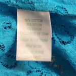 Lilly Pulitzer  Poppy Lace Top Turquoise Floral Eyelet Short Sleeve Resort M Photo 5