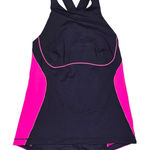 Lululemon  Dark‎ Navy Pink Athletic Tank Top Crossback Built in Bra Size 8 Photo 0