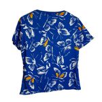 Adidas Farm Rio Shirt Womens Medium Blue Butterfly Athletic Tee Top Run Gym Jog Photo 1