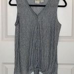 Rachel Zoe Blue White Striped Linen Front Tie Top Small Photo 1