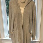 The White Company Hooded Open Cardigan, Merino/Cotton, light Grey, Medium, EUC Silver Photo 0