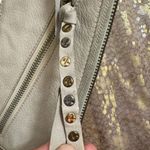 Free People Taupe Leather Canvas Boho Zip Wristlet Wallet Used Photo 2