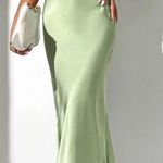 Boutique Light Green Satin Formal Dress Photo 3