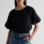 EXPRESS Black Dress Puff Sleeve Top Photo 2