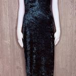 All that jazz Vintage 1980s all that jazzy green crushed velvet long sleeveless dress beaded m Photo 9