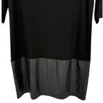 Ali & Jay  3/4 Sleeve Faux Leather Bottom‎ Made in USA Shift Dress Black Sz Large Photo 6