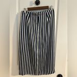 J.Crew sarong skirt navy white stripe lined slit sz 6 NWT preppy office work Photo 1