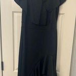 Venus Blue Asymmetrical Off-the-Shoulder Sundress Photo 0