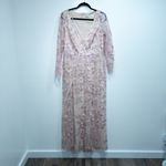 Mac Duggal 70224 Rose Pink Floral Applique Long Sleeve Illusion Gown Size 12 NWT Photo 1