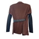We Wore What NWT Rib Sleeve Brown & Black Belted Blazer Size Small Photo 3
