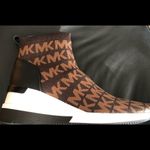 Michael Kors Skyler Logo Chocolate Stretch Knit Sock size 8.5 Photo 2