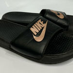 Nike  Benassi slides black with pink writing‎ women’s size 10 casual athleisure Photo 0