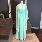 Women’s Green Chiffon One Shoulder Bridesmaid Dress Zip Up Back Size 6 Photo 6