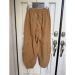 PILCRO Cargo Parachute Pants Drawstring Waist Elastic Ankle Women's Size Small Brown Photo 1