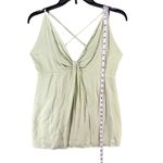 Blue Blush  Y2K Babydoll Top Women L Light Green Knot Front Crisscross Strap Soft Photo 6