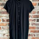 J. Jill Black Collared Button Front Shirt Dress Pima Cotton Photo 0