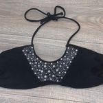 Xhilaration  black padded pearl beaded sequined halter swim suit top Photo 0