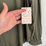 Free People boho chic Shimmy Shake long sleeve open back Top Army Green π Photo 7