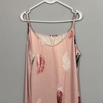 Unbranded Feather Print Pale Pink Sleeveless Long Midi Dress Women's Size XXL Photo 2