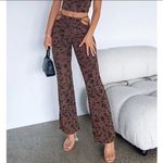 White Fox Boutique  Brown Floral Boot Cut Pants Photo 2