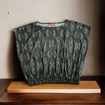   Blouse Ellen tracy green multicolors stamps top blouse size Large Photo 7