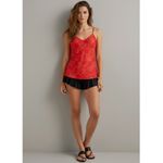 SILK LAUNDRY Bias Cut Silk Cami, Red Tulips, Small Photo 4