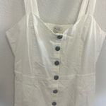Madewell  Denim Square-Neck Sleeveless Mini Dress in Tile White Size 16 Photo 6