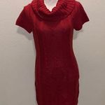 Pink Rose NWT  red cowl neck cable knit short sleeve sweater dress Photo 0