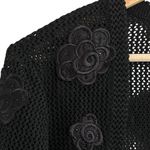 Elana Womens Y2K Crochet Knit Bolero Sweater Size M Floral Applique Whimsigoth Black Size M Photo 1