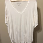American Eagle  Outfitters Cream V-Neck Tee Photo 0