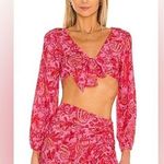 NWT VDM the label x revolve Jemma paisley printed tropical vacation swim coverup Pink Size M Photo 0
