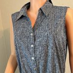 Alfani  Womens Shirt Dress DENIM TEXTURE Print Button Up Sleeveless BLUE NWT #24 Photo 2