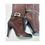 INC International Concepts Margaret Suede Leather Heeled Boots Booties Brown 9.5 Brown Photo 4