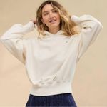 Aerie Tan Bow Embroidered Crop Hoodie Photo 0