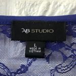 AB Studio AB‎ Studio royal blue ruffle lace tee top Photo 2