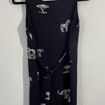 Vintage Connie Choi Women's Black Safari Animals Sleeveless Shift Dress Size S Photo 1