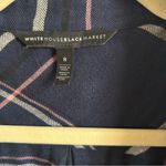 White House | Black Market WHBM Navy Plaid Button-Up Flannel Shirt Photo 3