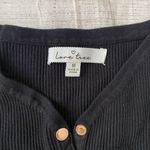 Love Tree women M scoopneck ribbed bodycon cap sleeve dress w/buttons black Photo 4