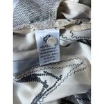 Gracia Abstract Print Button Front Blouse Shirt Dress Beige Black Puff Sleeve L Photo 7