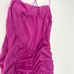 Just Quella Bodycon Mini Dress Spaghetti Straps Fuschia US 12-14 Photo 7