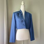 Vintage ‘00s Marsoni Periwinkle Beaded Bolero Evening Jacket Blue Size 10 Photo 2