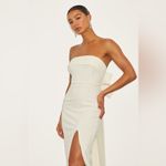 Lulus LULU’S Fabulous Phenomenon White Strapless Bow Midi Dress Photo 5