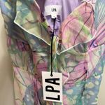 LPA NWT  REVOLVE Daniella Flutter Maxi Dress Sleeveless Pink Teal Abstract Size L Photo 9