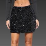 NWT Kinghua Sequin High Waisted Bodycon Mini Skirt Small Black Photo 1