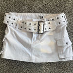 Princess Polly  White Cargo Skirt Iconic Denim Mini Photo 0