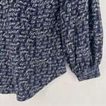 CAbi Te Amo Love Cursive V-Neck Lightweight Long Puff Sleeve Blouse Peasant XS Photo 11