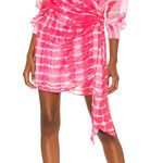 H:ours  Jaqi Wrap Mini Dress Size XS Pink Fuchsia Tie Dye Revolve Photo 0