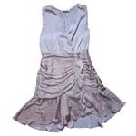 Storia ruched flouncy light pink polka dot mini dress sz S Photo 7